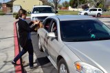 Lemoore Elementary School staff greeted parents and students Wednesday morning, providing about 140 free lunches by about 11:30 a.m. 